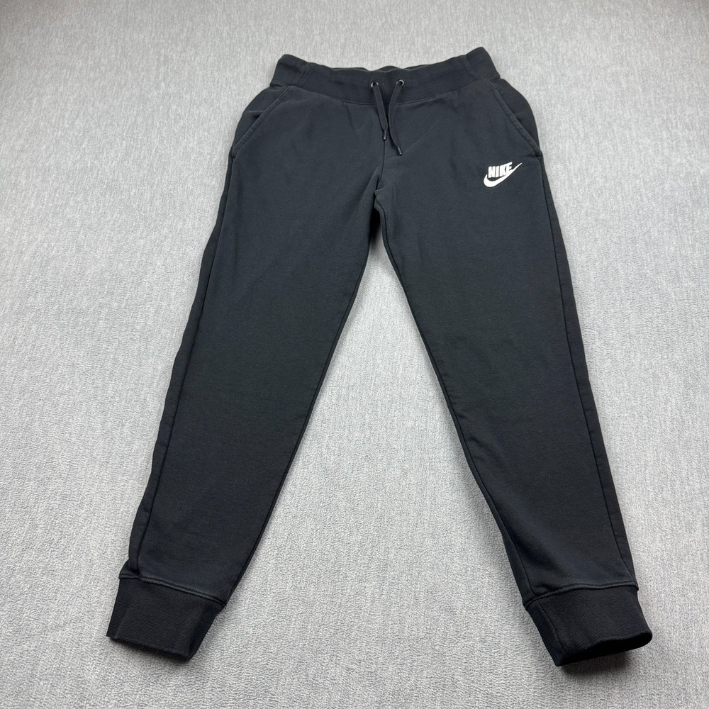 Nike Sportswear Pants Girls Large Black Club Fleece Jogger 26" Activewear Cotton